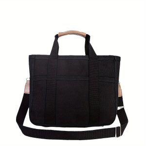 Women Multi-pocket Canvas Tote Bag Durable Large Capacity Crossbody Handbag With Adjustable Shoulder Strap Shoulder Bag With Compartment Casual Practical